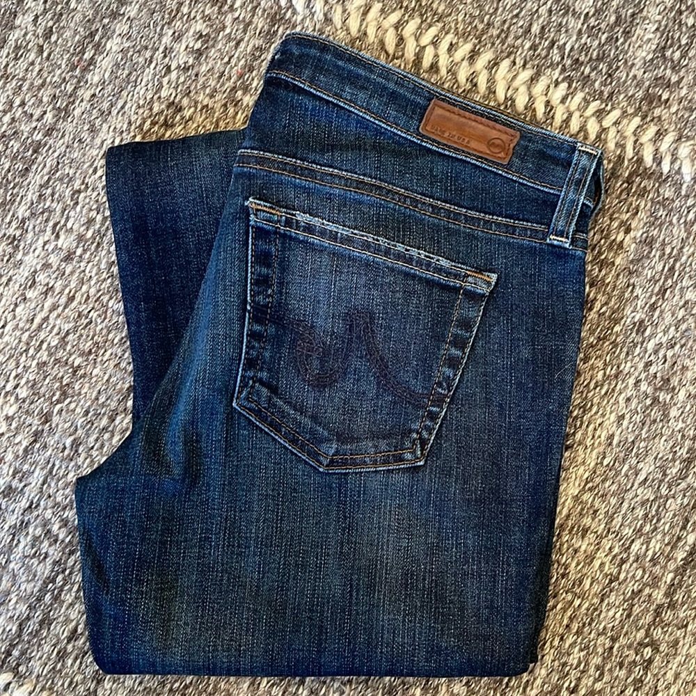 AG Adriano Goldschmeid Dark Blue Stilt Cigarette Leg Women's Jeans, Size 29R